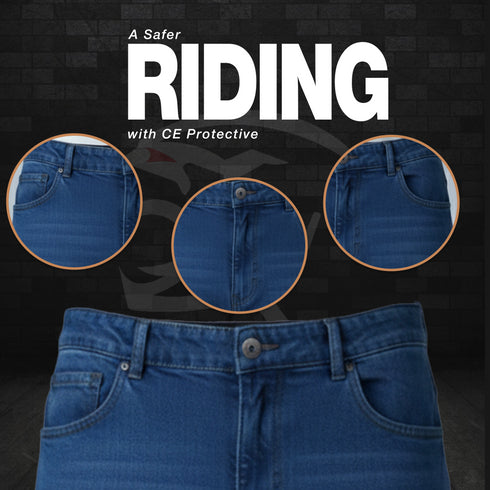 Armored Motorcycle Jeans | Dark Blue |  Aramid Protection & CE approved protection